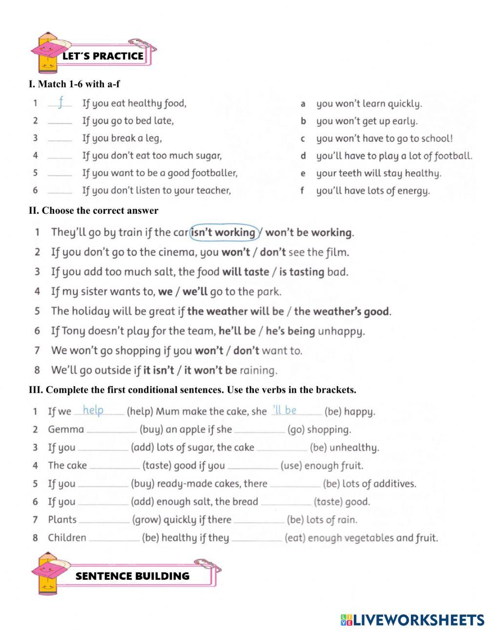 The first conditional