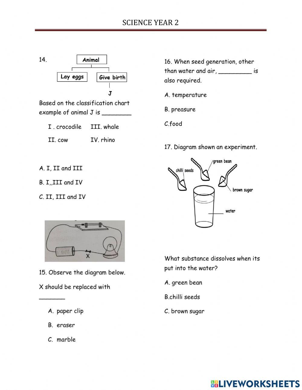 Pentaksiran Sumatif Sains Tahun 2