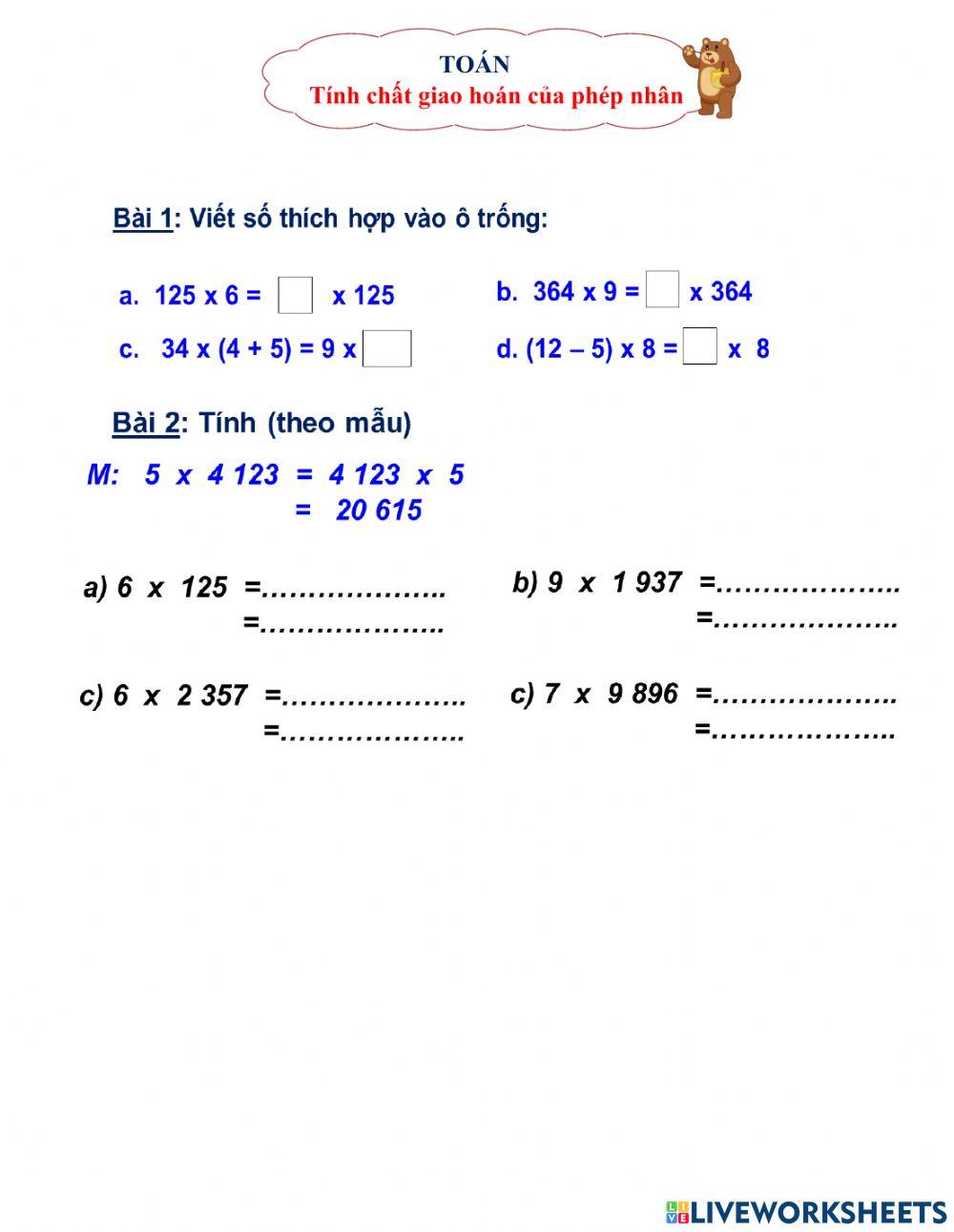 Tính chất nhân hóa của phép nhân