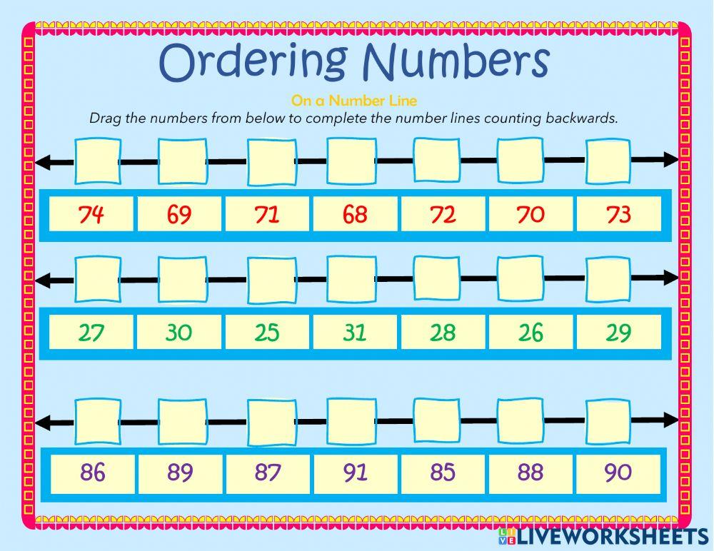 Counting Backwards on a number line 2