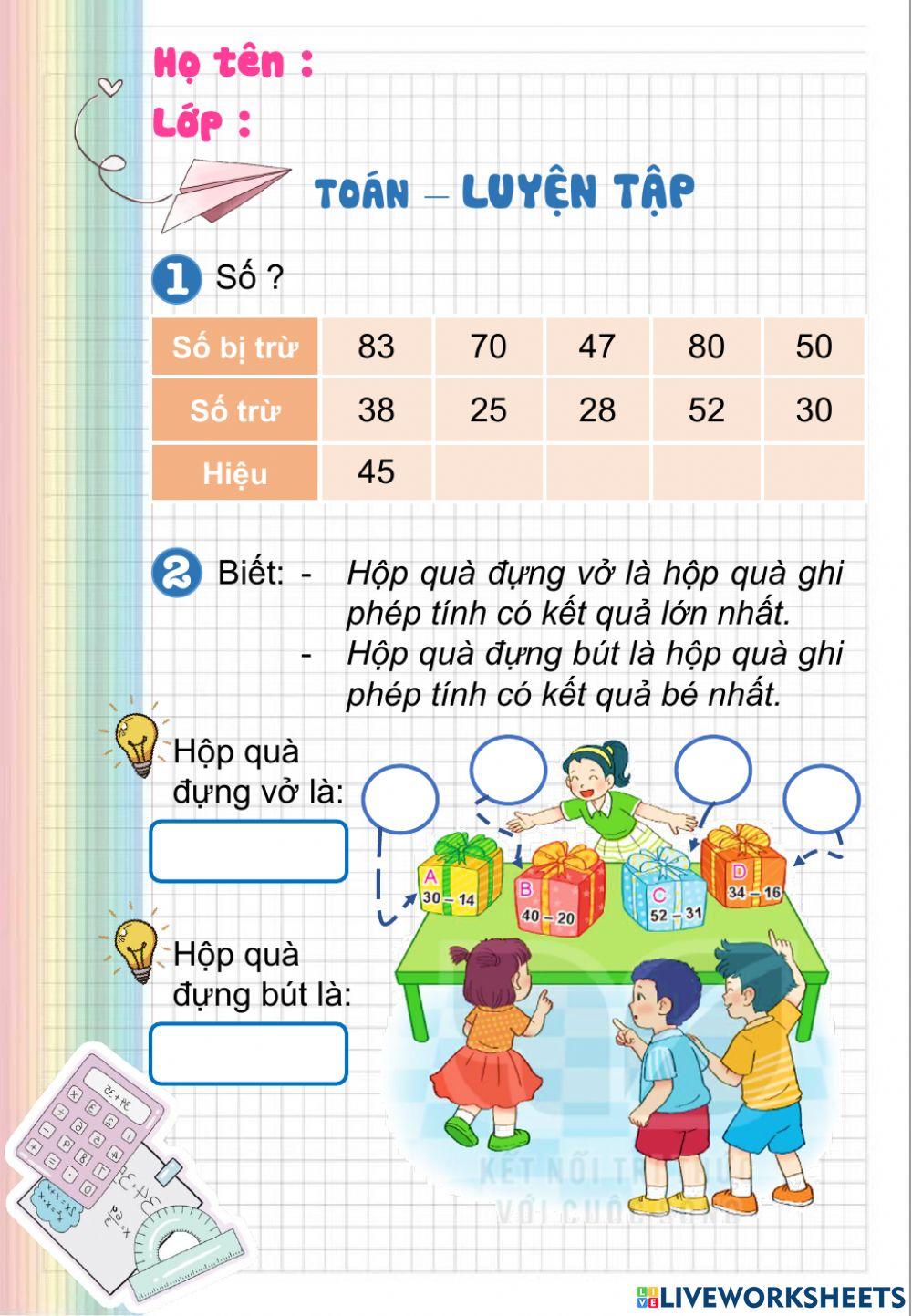 Toán - Luyện tập trang 93, 94