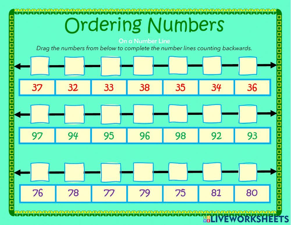 Counting Backwards on a number line 4
