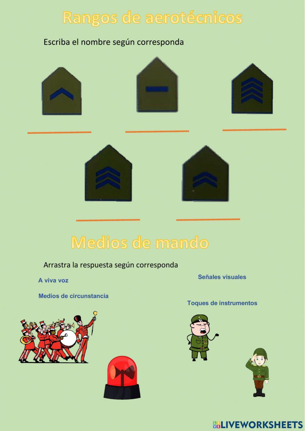 Medios y voces de mando Medios y voces de mando