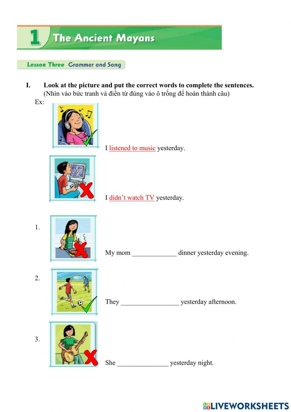 Unit 1: The ancient Mayans- Lesson 3