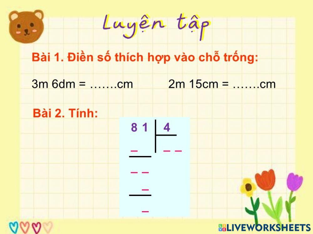 Toán - Luyện tập tuần 10