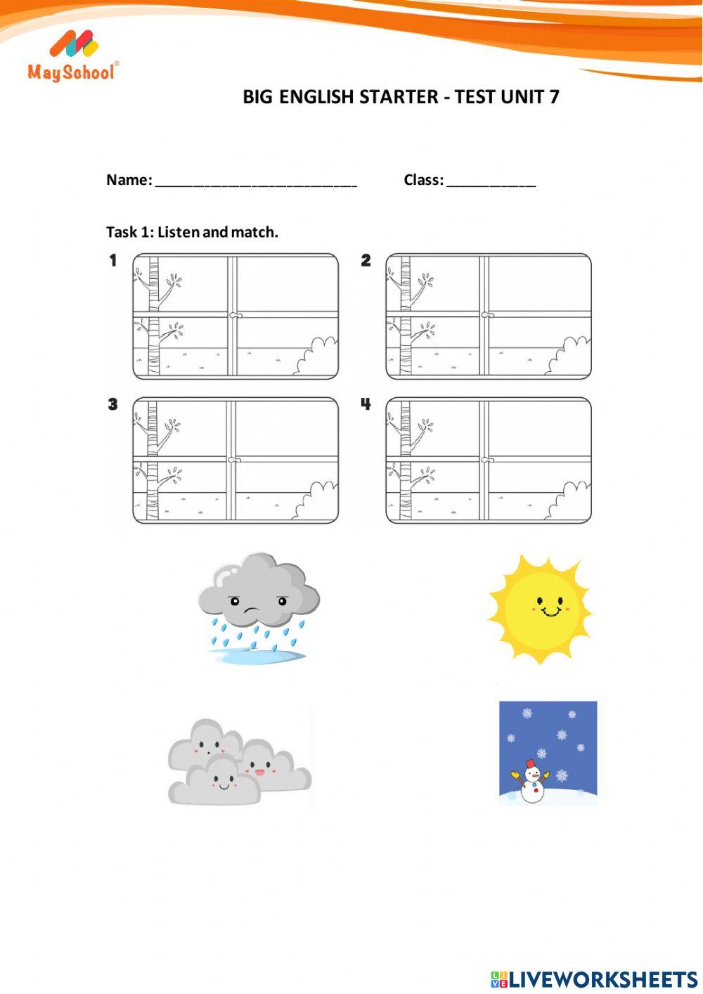 Big English Starter - Test Unit 7