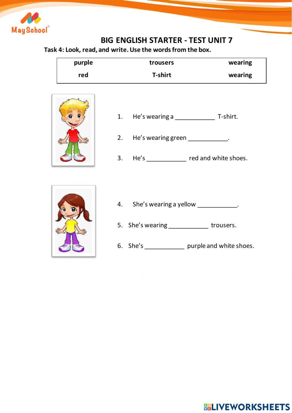 Big English Starter - Test Unit 7