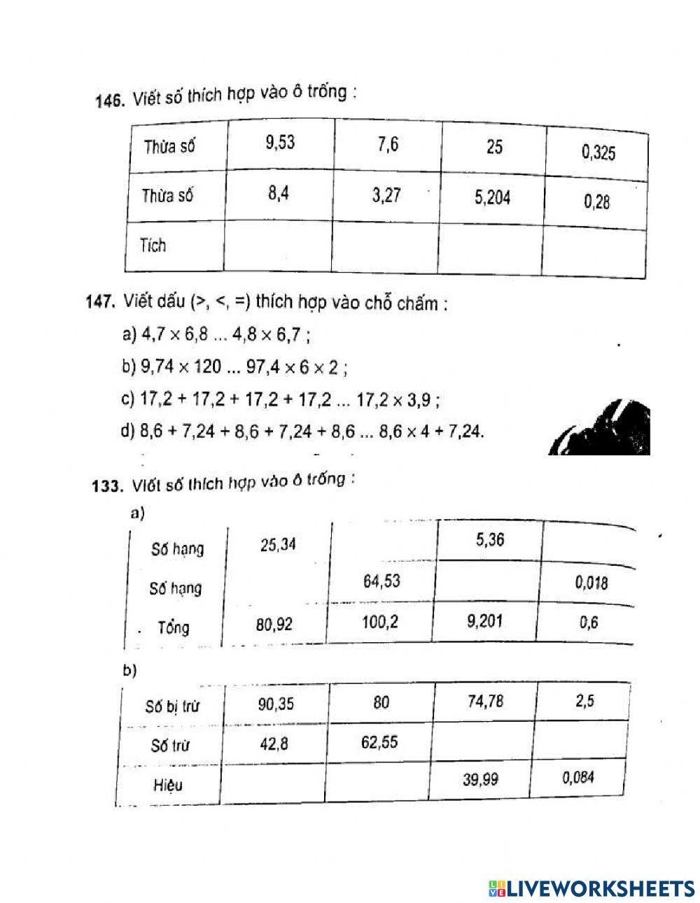 Toán cộng trừ nhân STP 1
