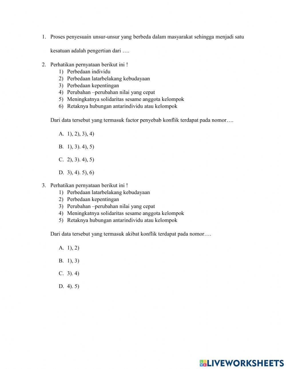 LKPD Integrasi  dan Konflik