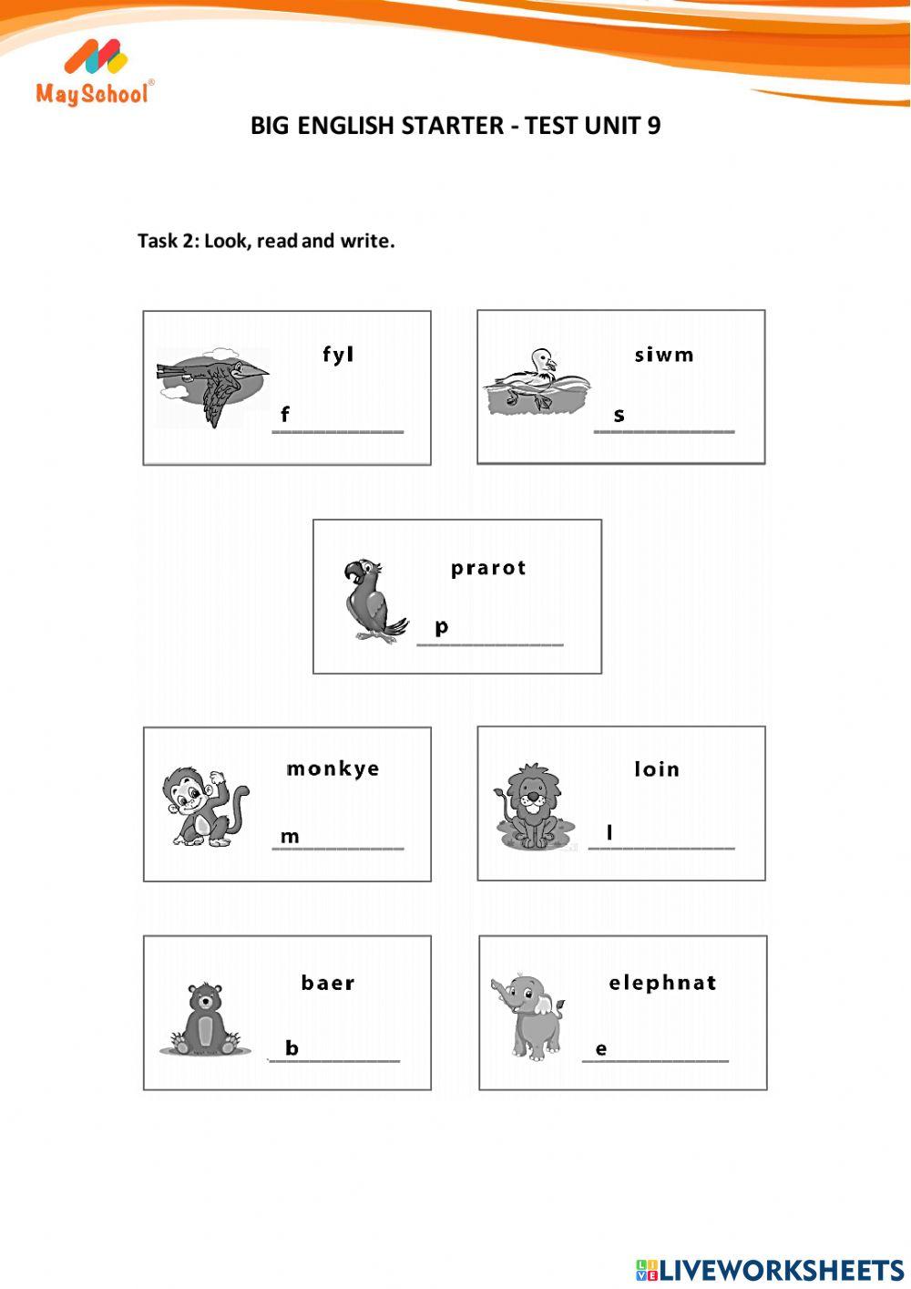 Big English Starter - Test Unit 9