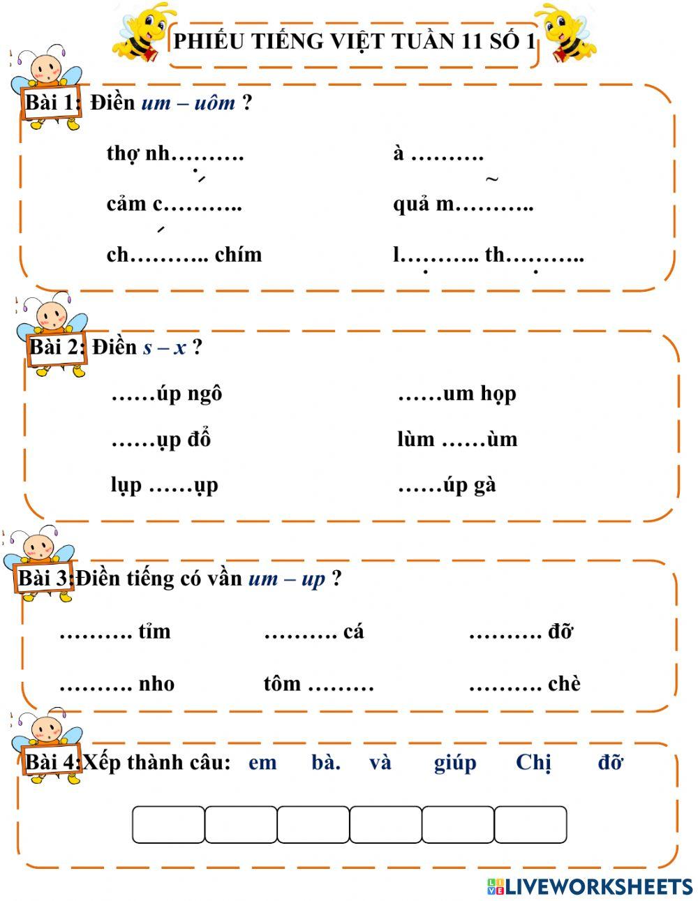 Tiếng Việt tuần 11 số 1