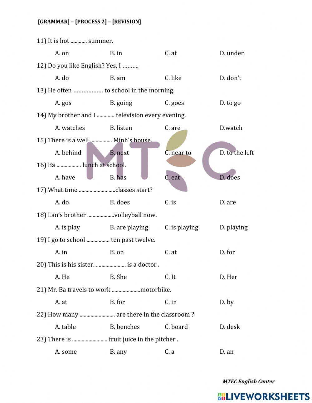 Process 2 - revision
