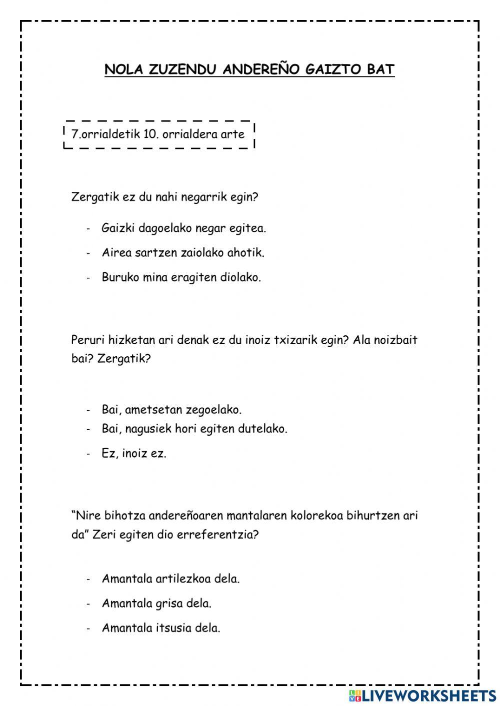 Nola zuzendu andereño gaizto bat