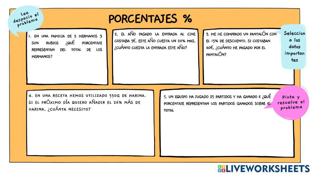 Problemas Porcentajes