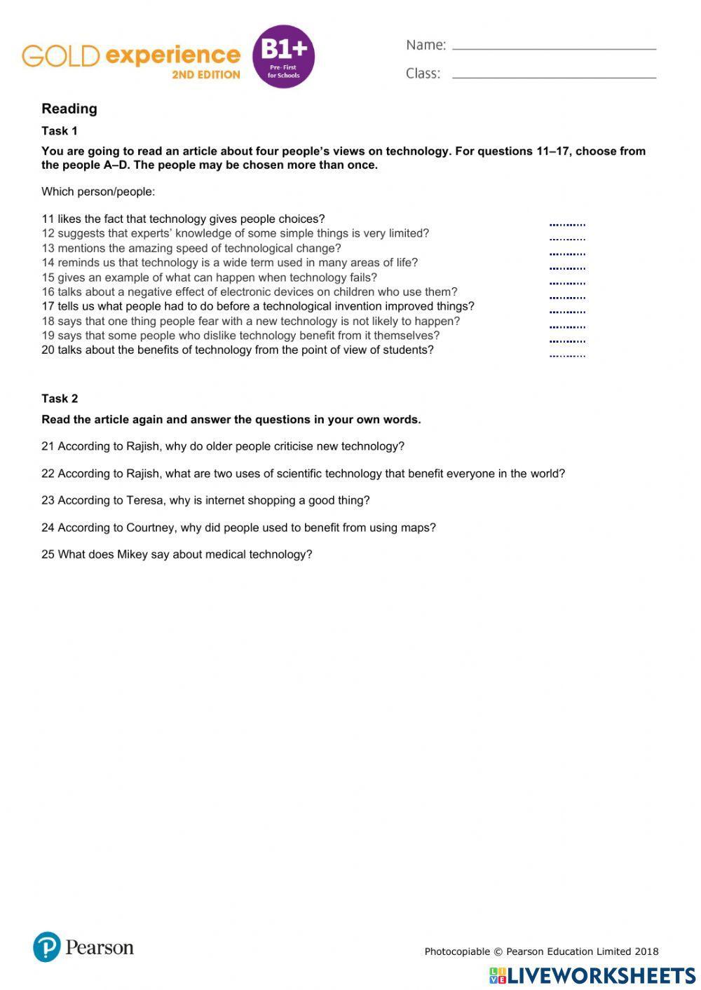 GOLD EXP B1+ test unit 6