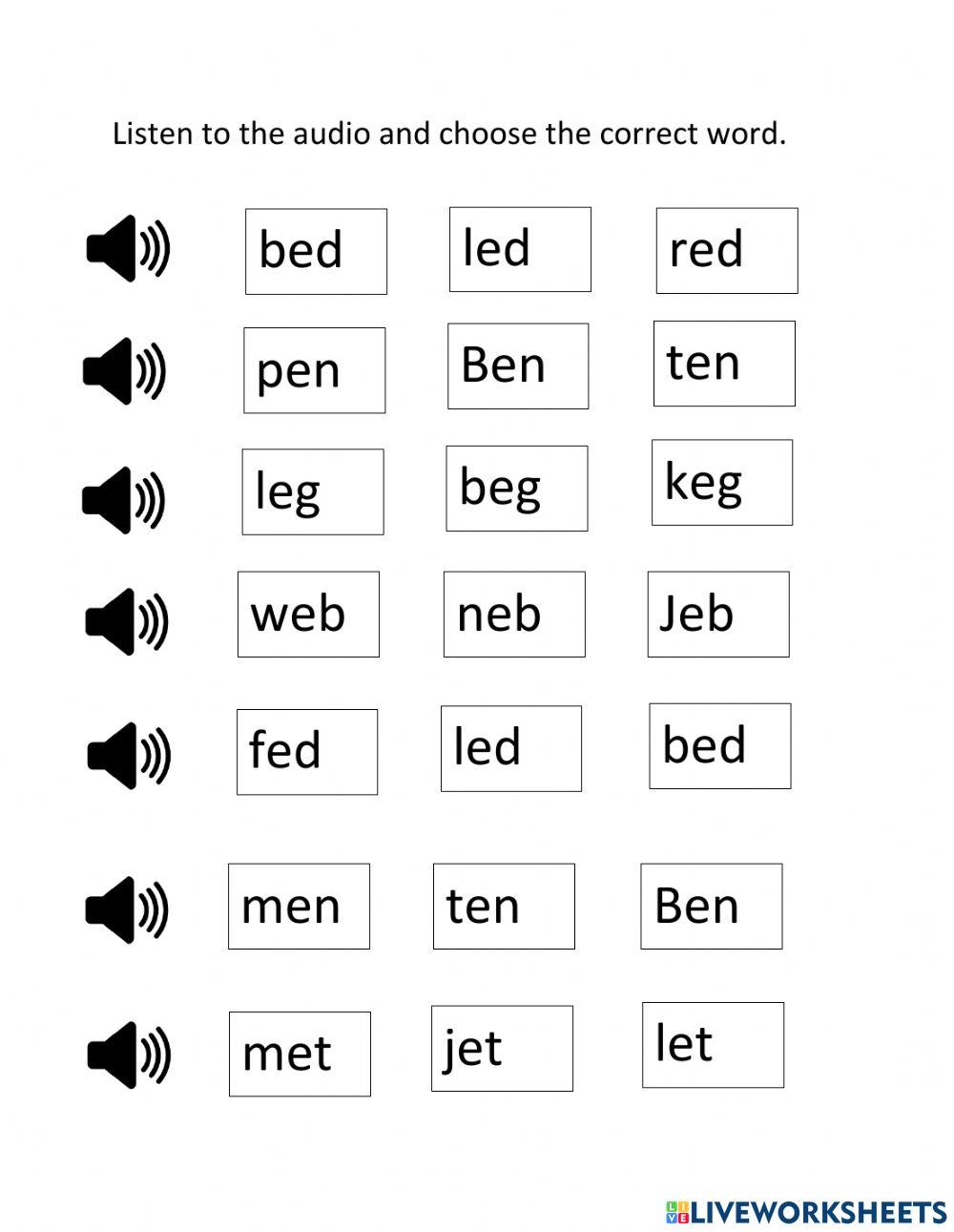 Short a listening Test