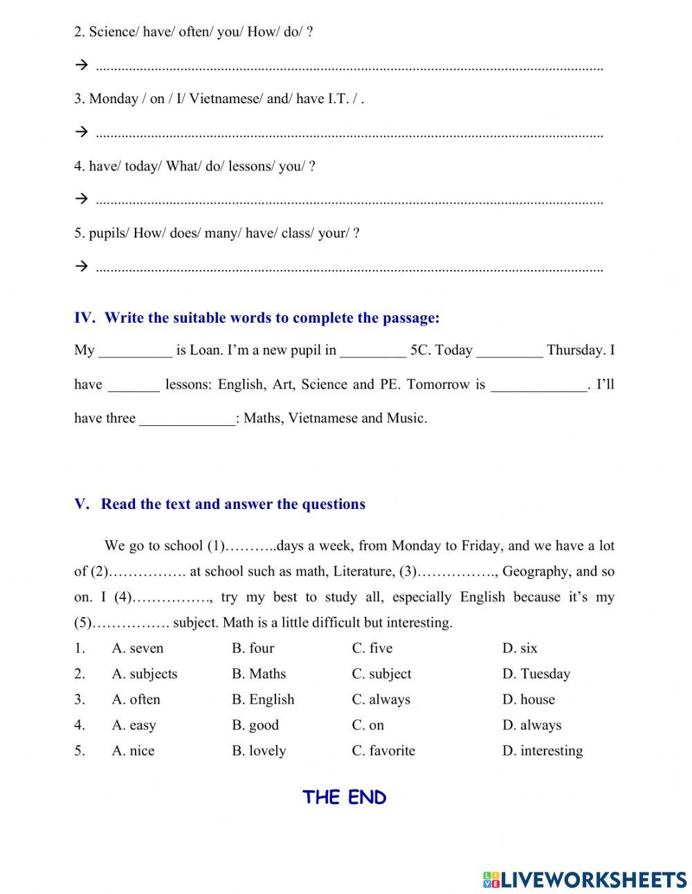 Tienh Anh lop 5 Unit 6 - Lesson 1