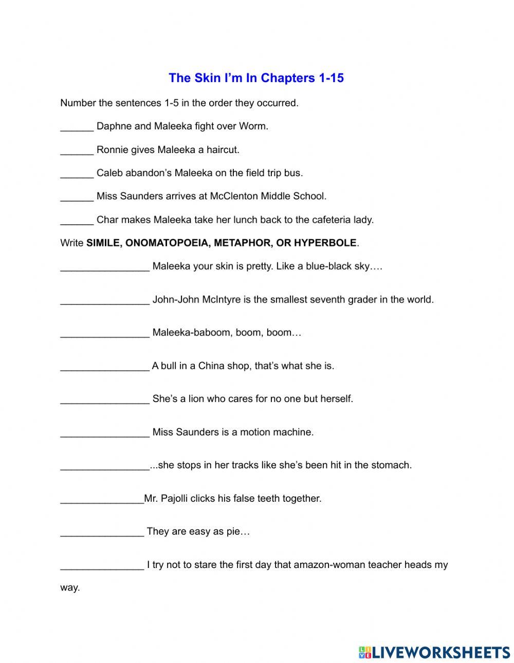 The Skin I'm In Chapters 1-15