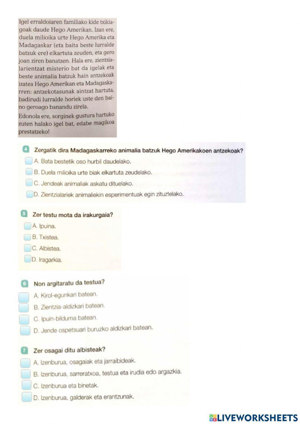 Igel erraldoia Madagaskarren (moldatua)