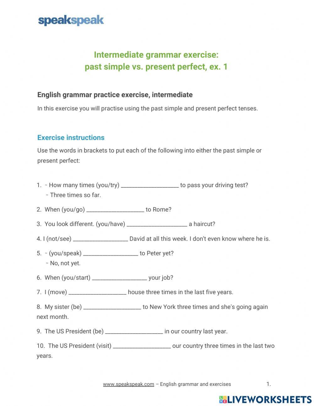 Present perfect vs Past simple