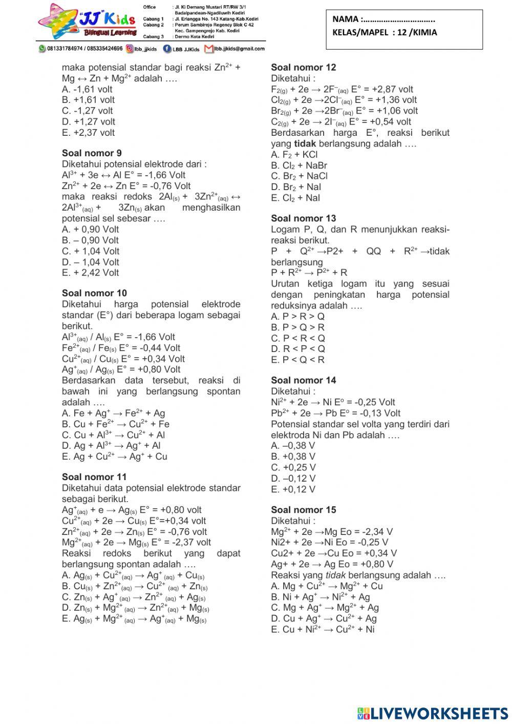 Sel volta dan kimia unsur