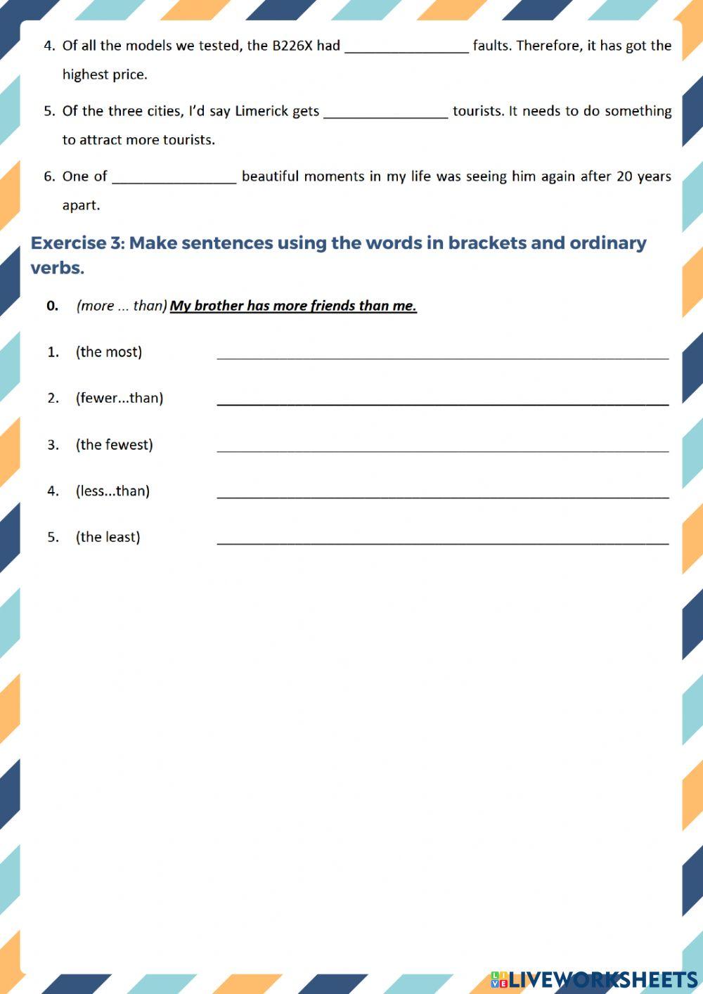 Comparison with few- little- many- much