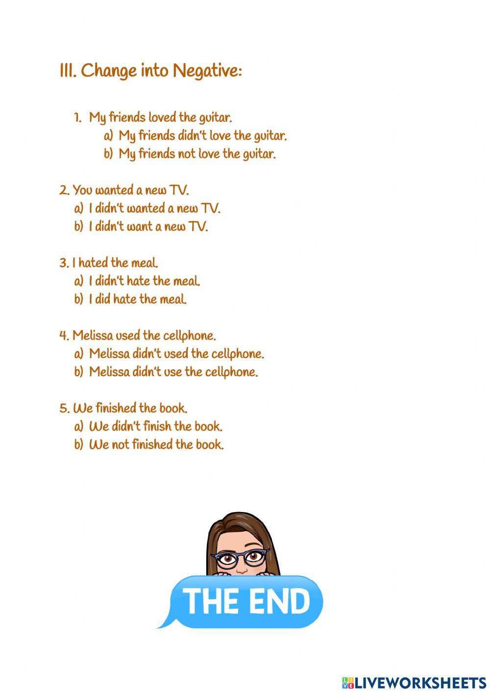 Evaluated worksheet 3rd UNIT 4