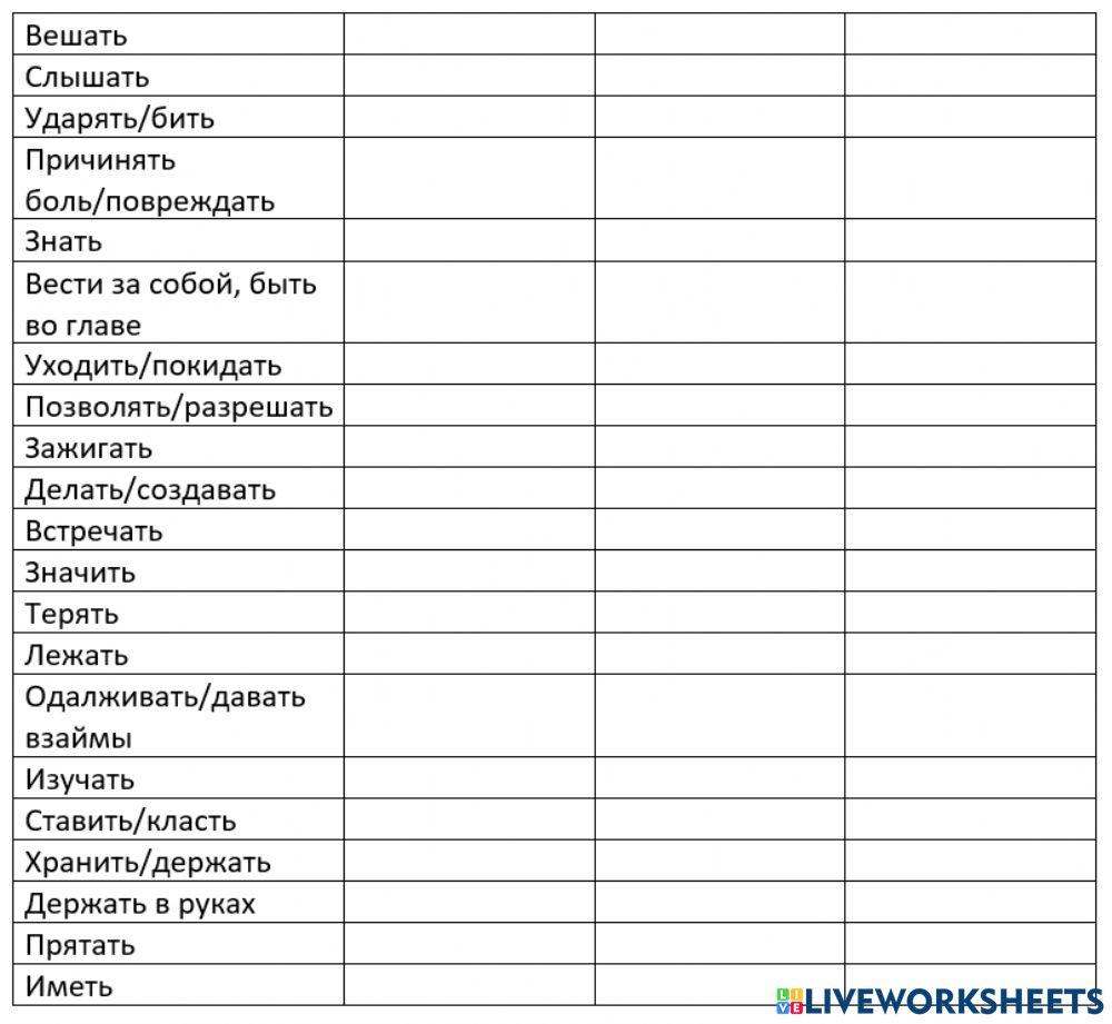Irregular verbs spark 3 3