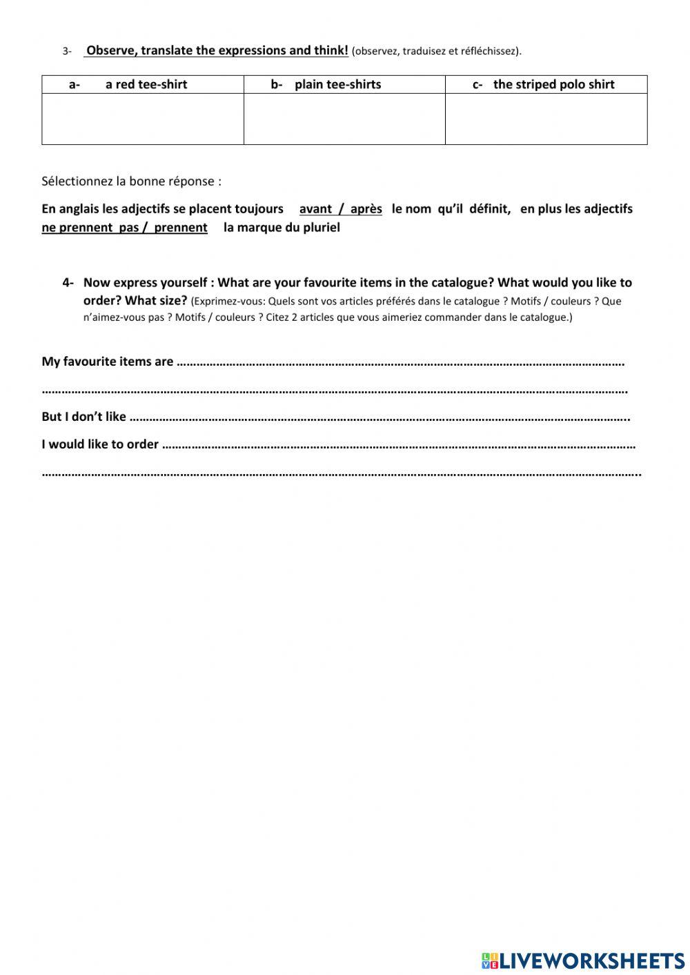 Shopping for clothes