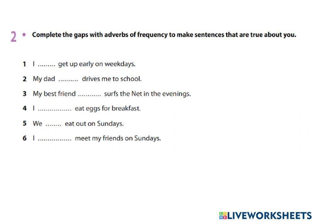 Adverb of frequency and adverb of time