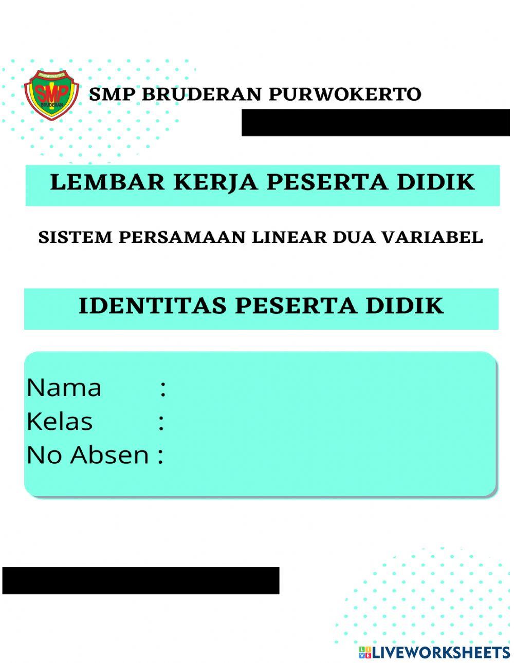 Sistem Persamaan Linear Dua Variabel
