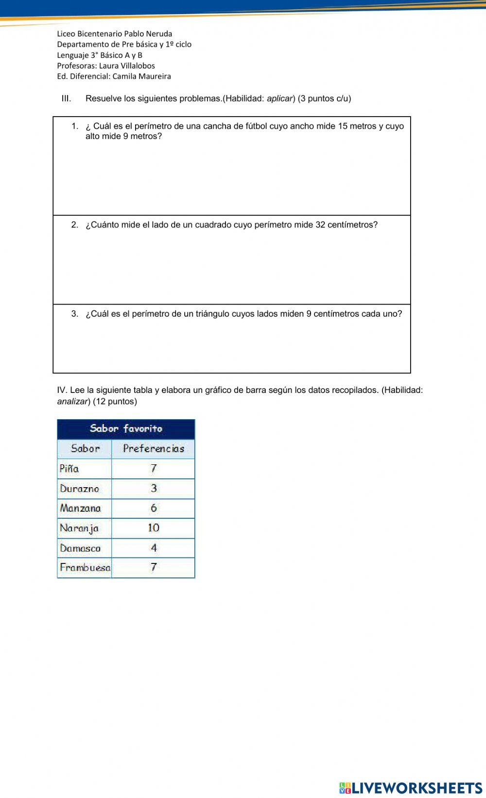 Evaluacion matematica