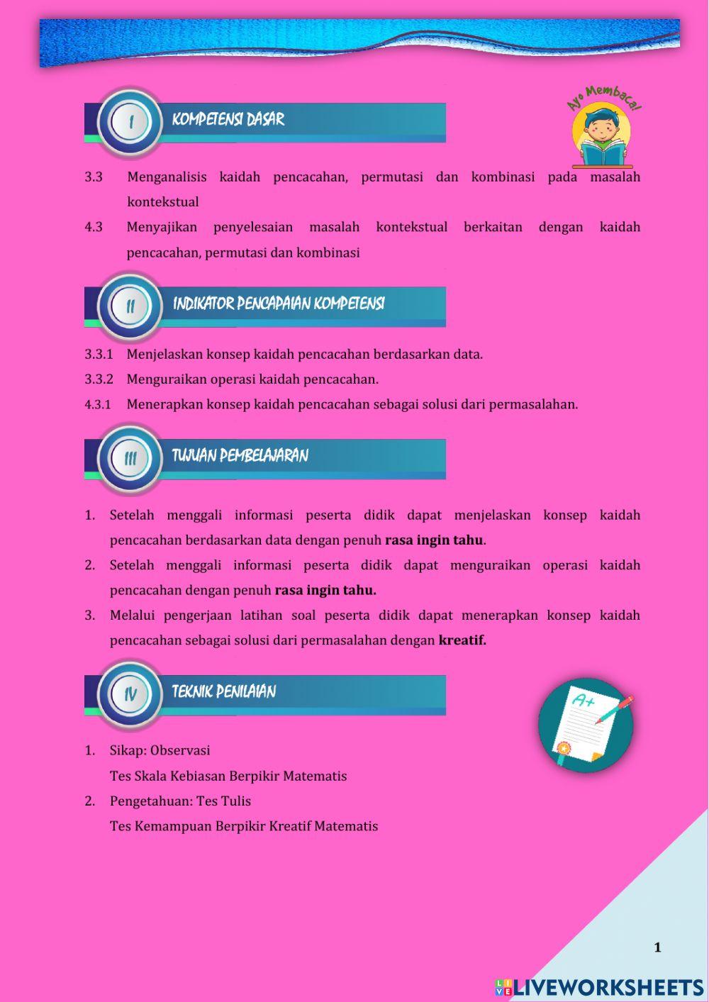 Aturan Penjumlahan-Bahan