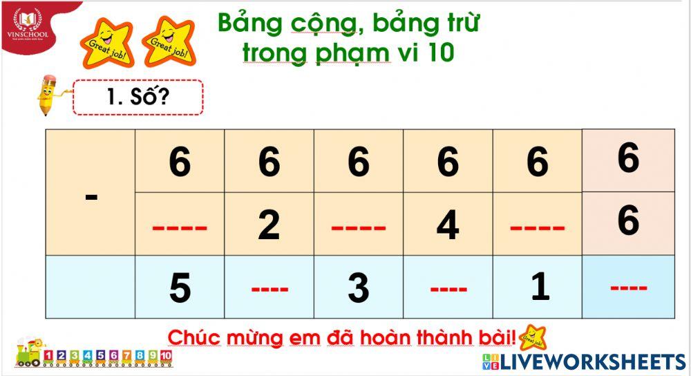 Toán lớp 1