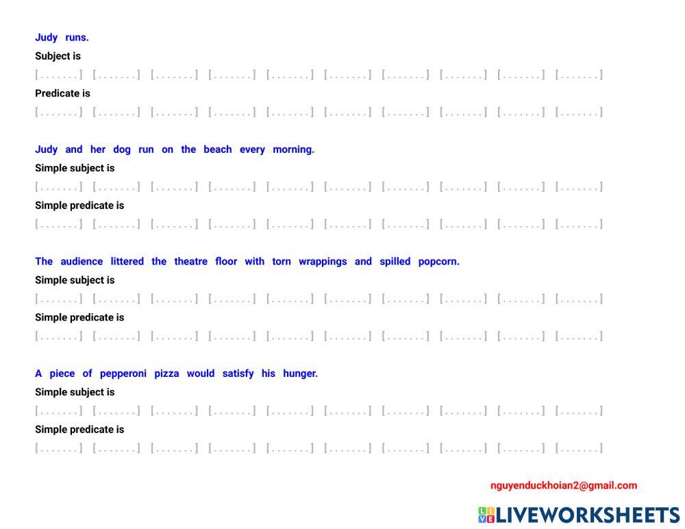 Subject - predicate 2 (test)