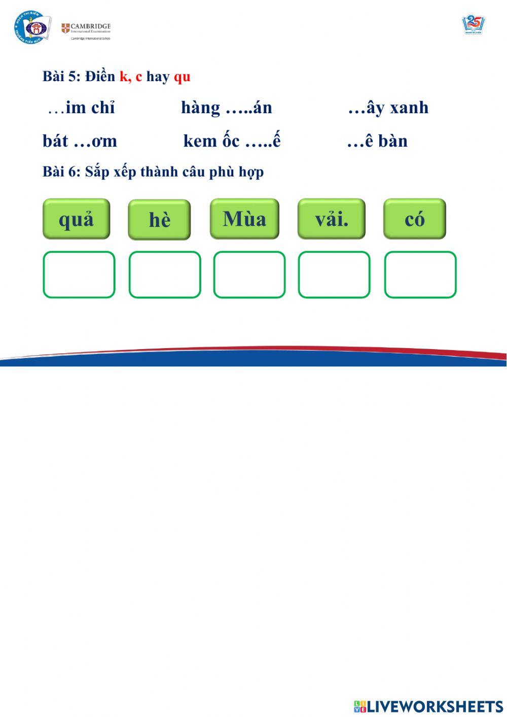 Phiếu Tiếng Việt số 1-Tuần 13