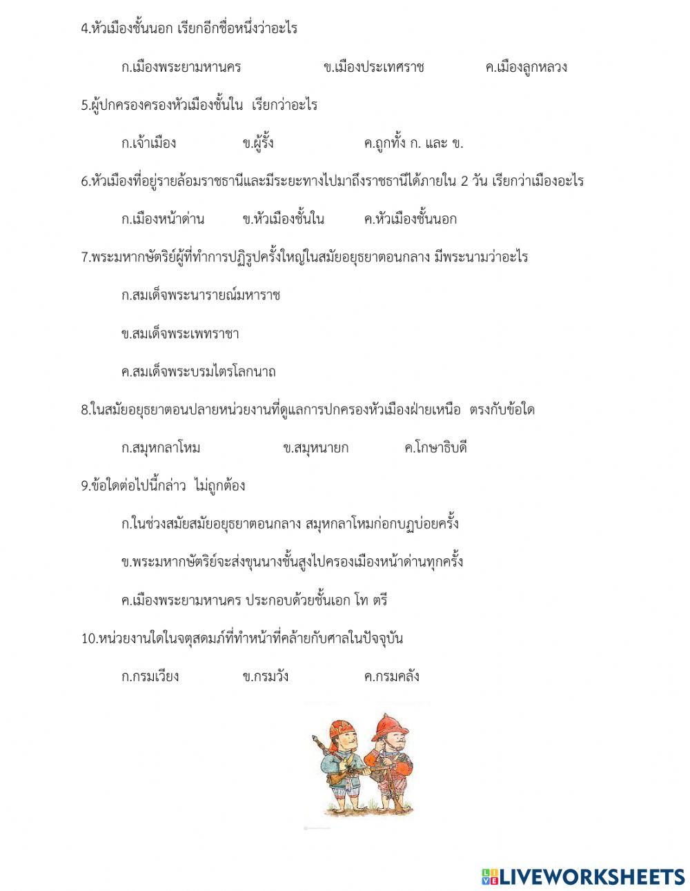 การปกครองอาณาจักรอยุธยา