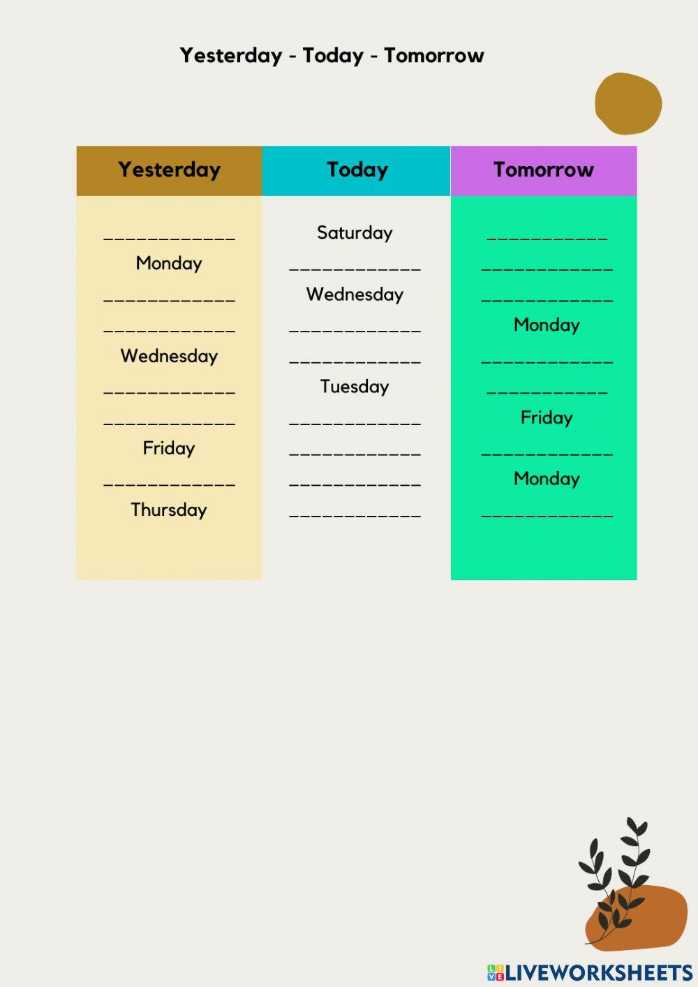Days of the Week