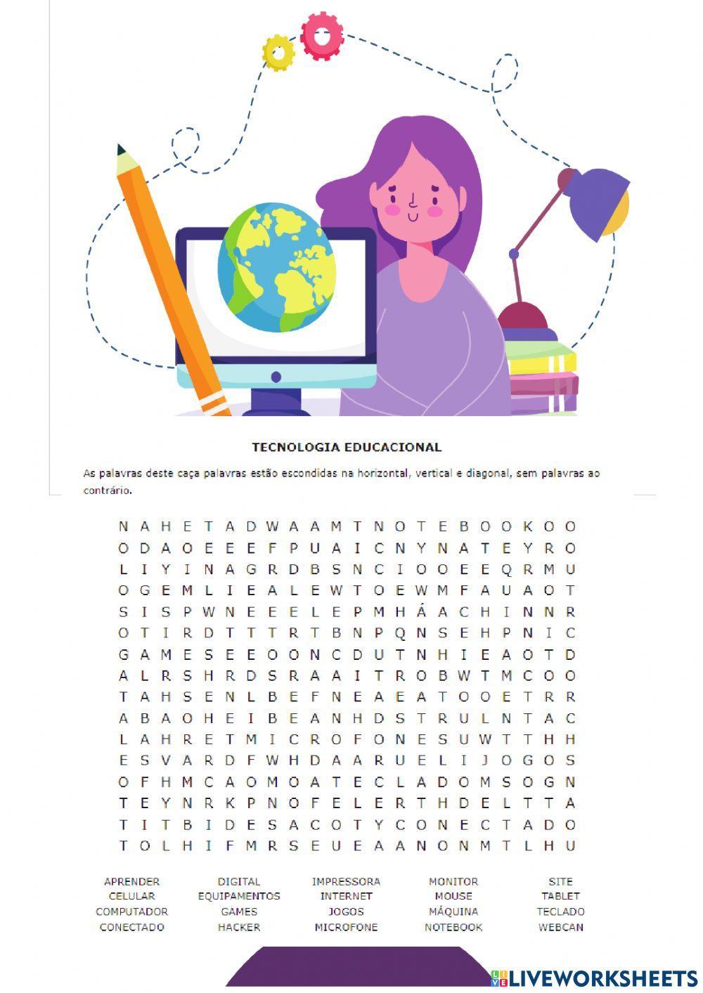 CAÇA PALAVRAS - TECNOLOGIA EDUCACIONAL 