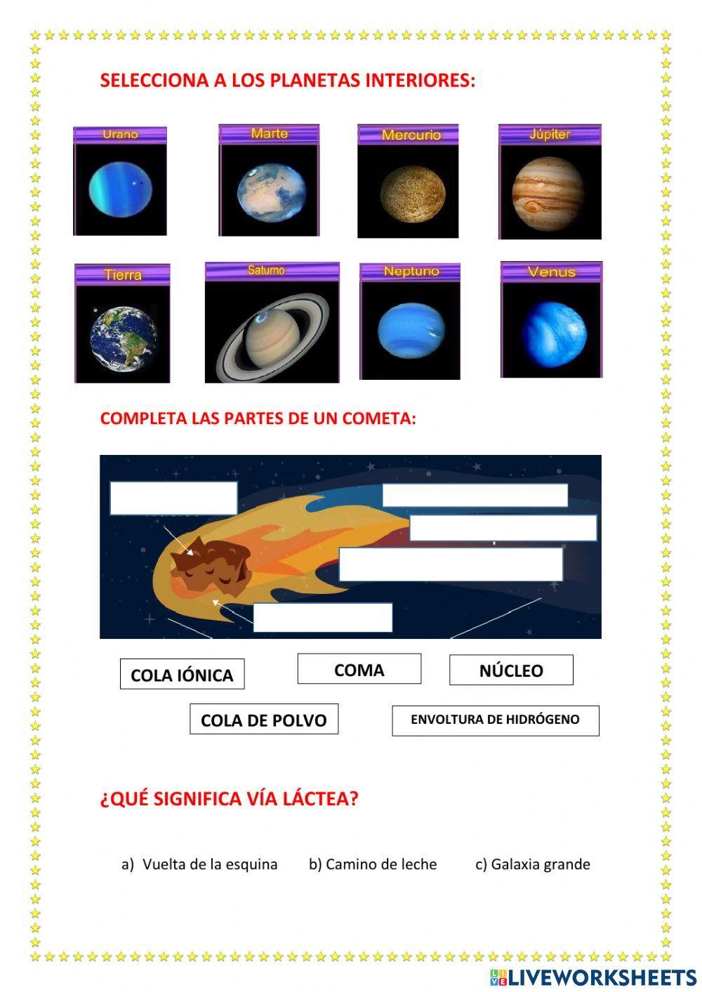 El sistema solar: el sol y los planetas