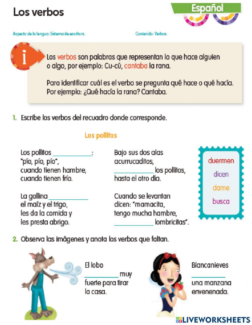 Evaluacion cuentos, verbos y oraciones