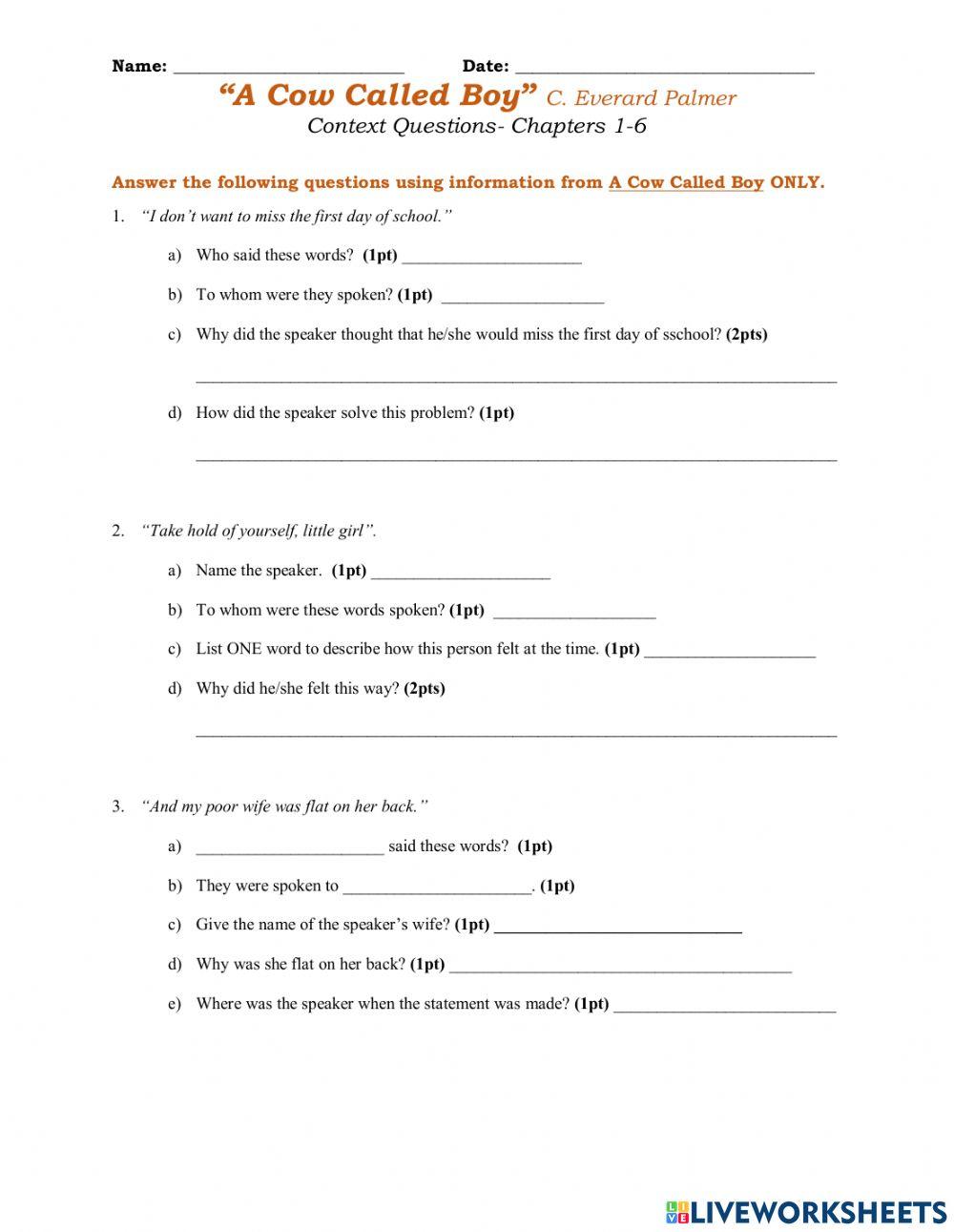 5248426 A Cow Called Boy Context Questions Chapters 5248426-a-cow-called-boy-context-questions-chapters