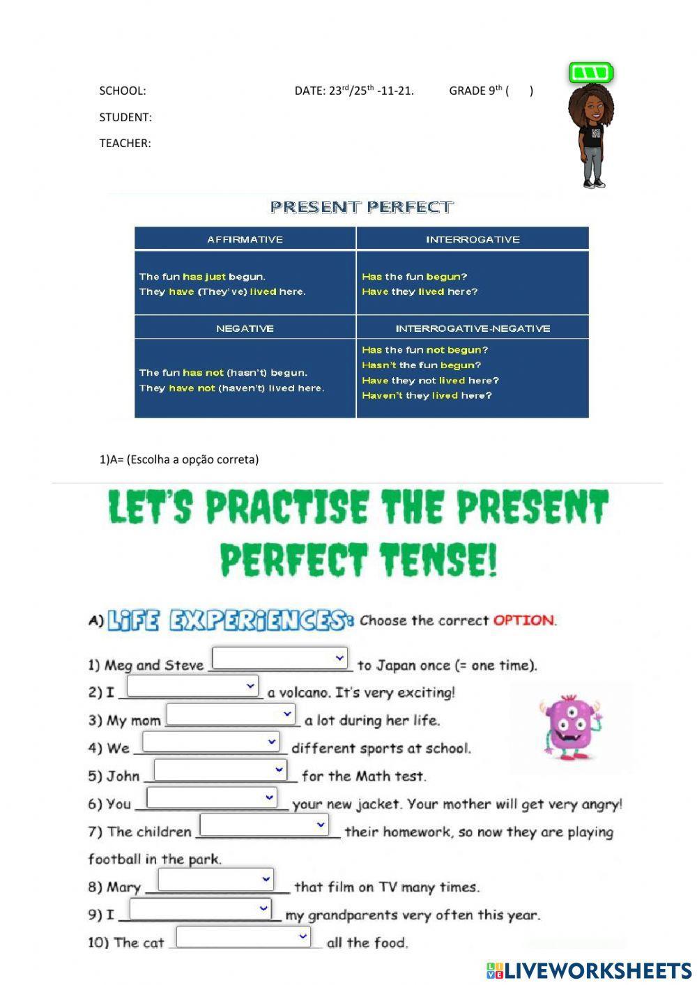 TASK III UNIT.-9th PRESENT PERFECT