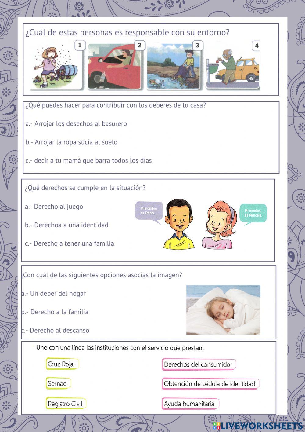 Evaluación derechos y deberes de los niños y niñas