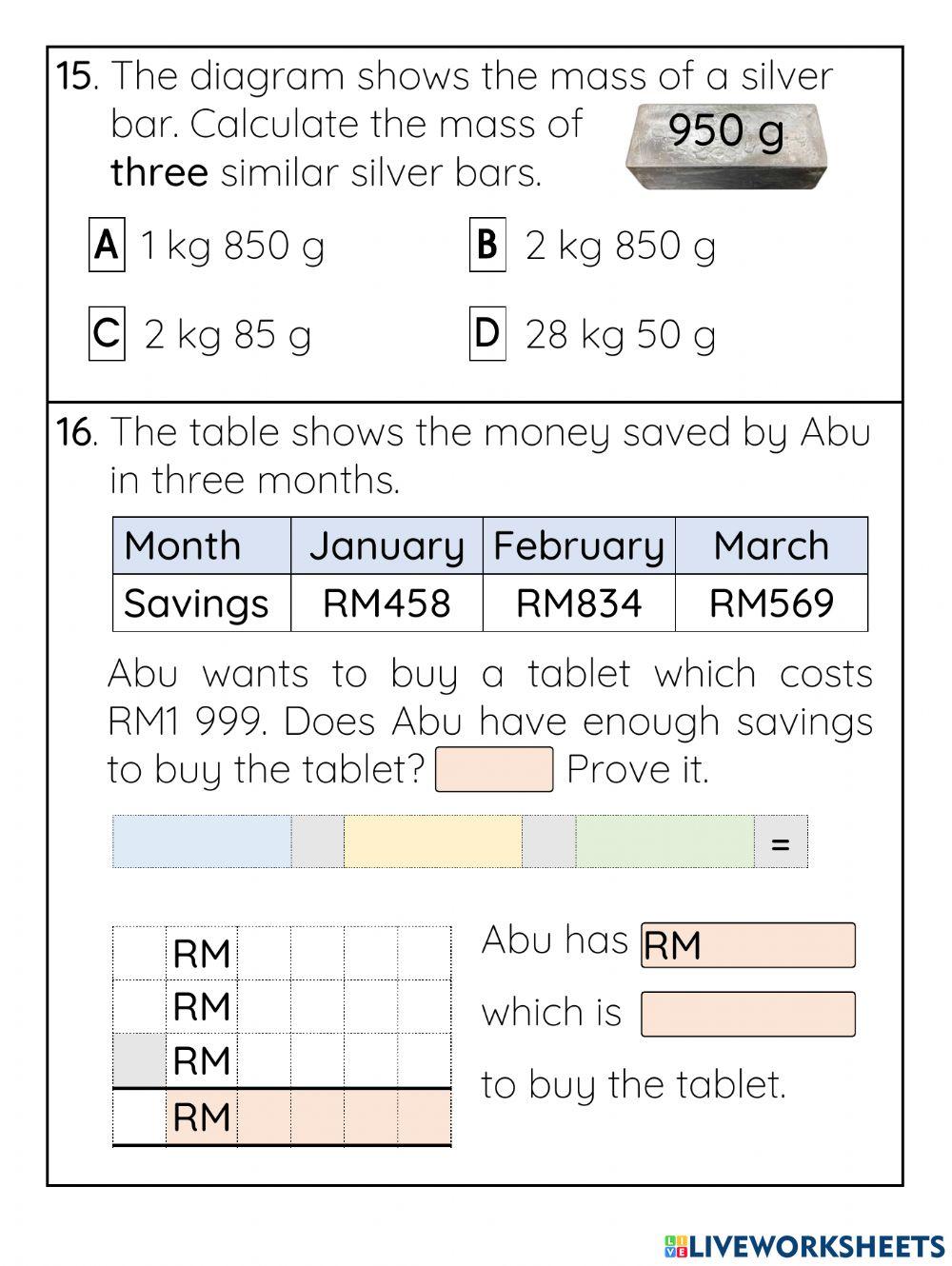 Pentaksiran Sumatif Matematik DLP Tahun 3-PdPR Minggu 40-22hb November 2021