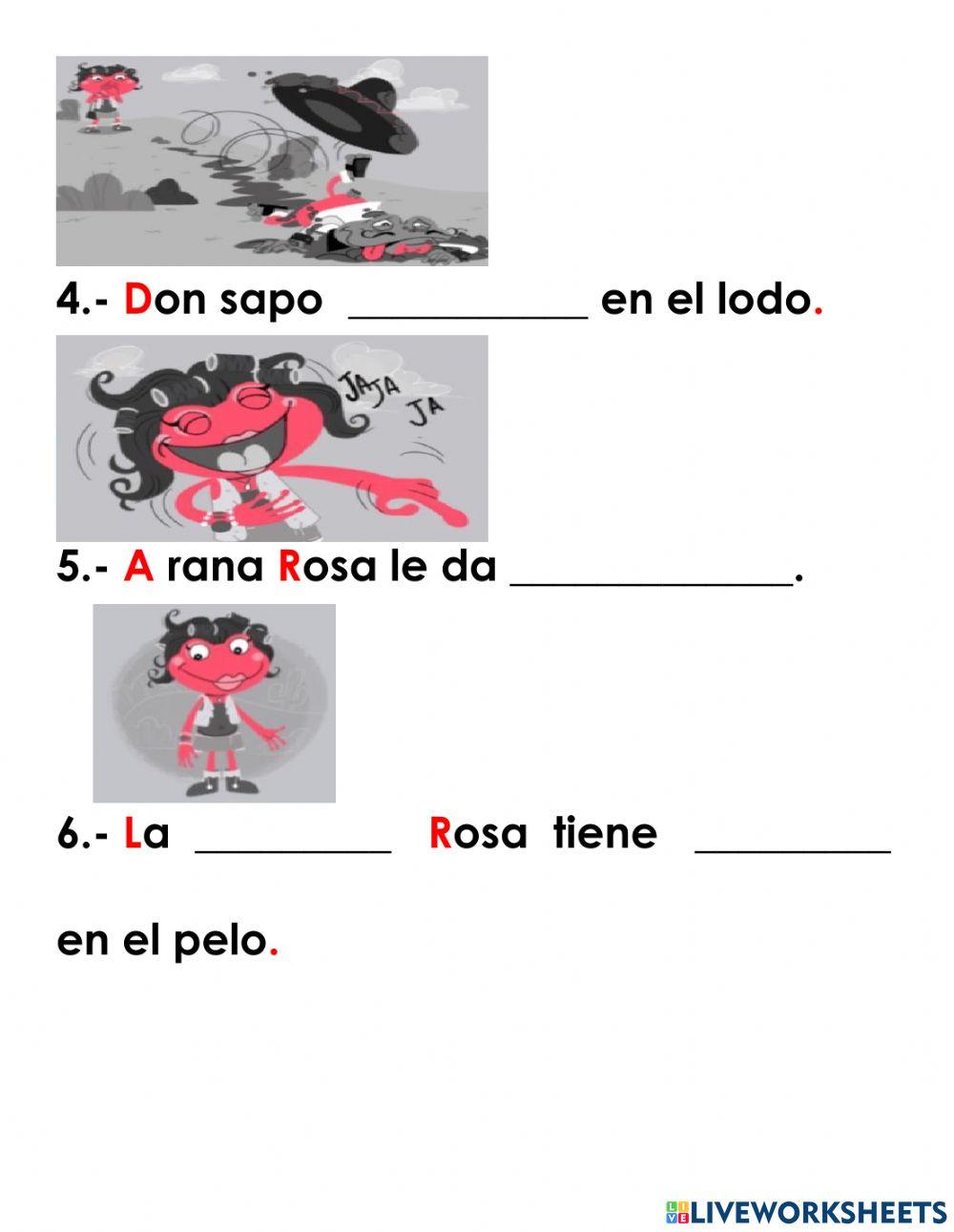 Actividad 3 formar oraciones con palabras con r