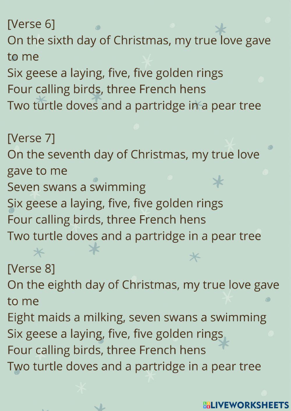 12 days of Christmas