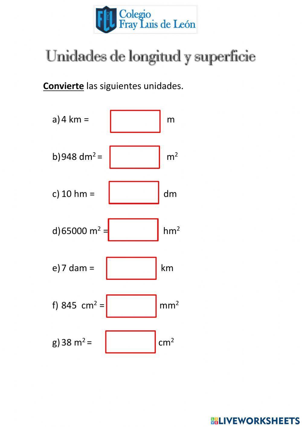 Unidades de longitud y superficie