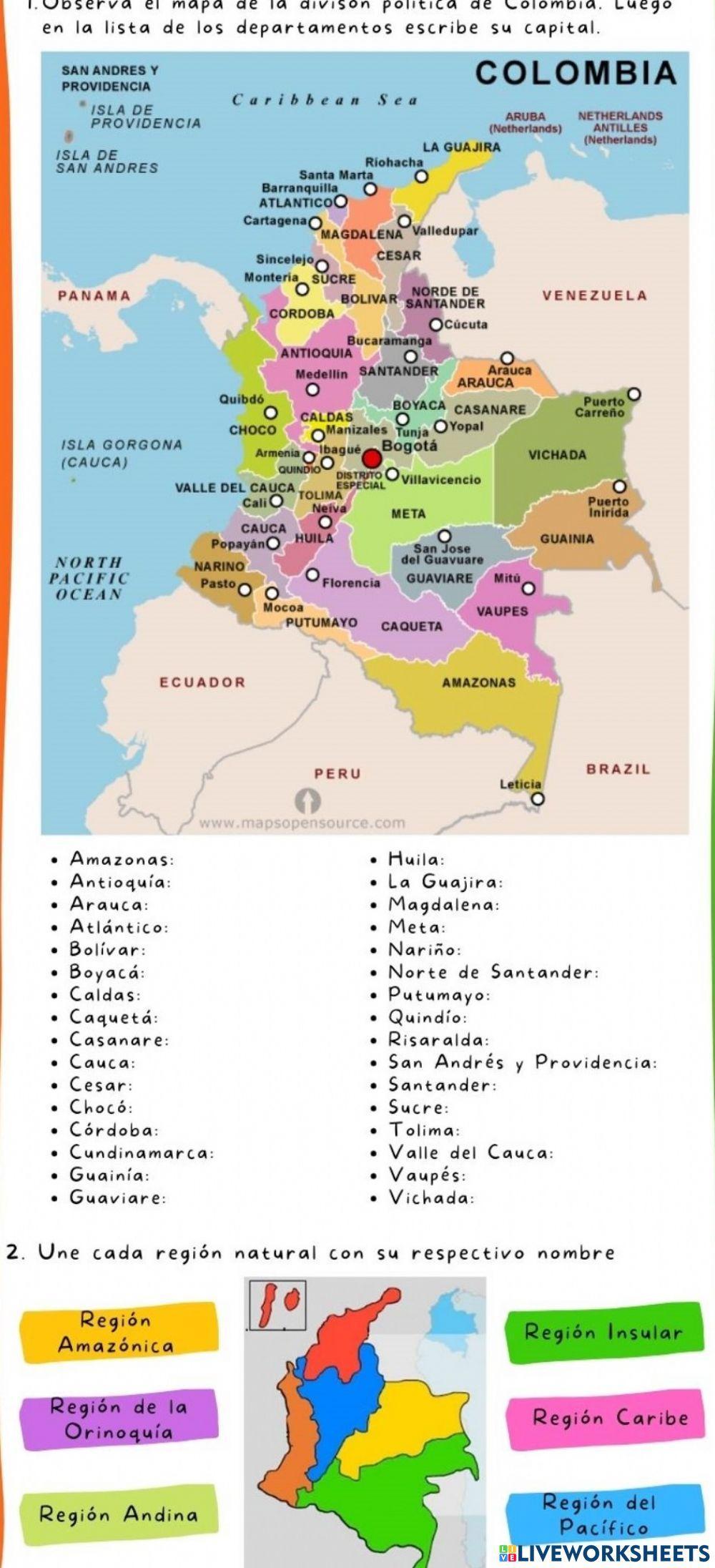 Capitales y regiones naturales