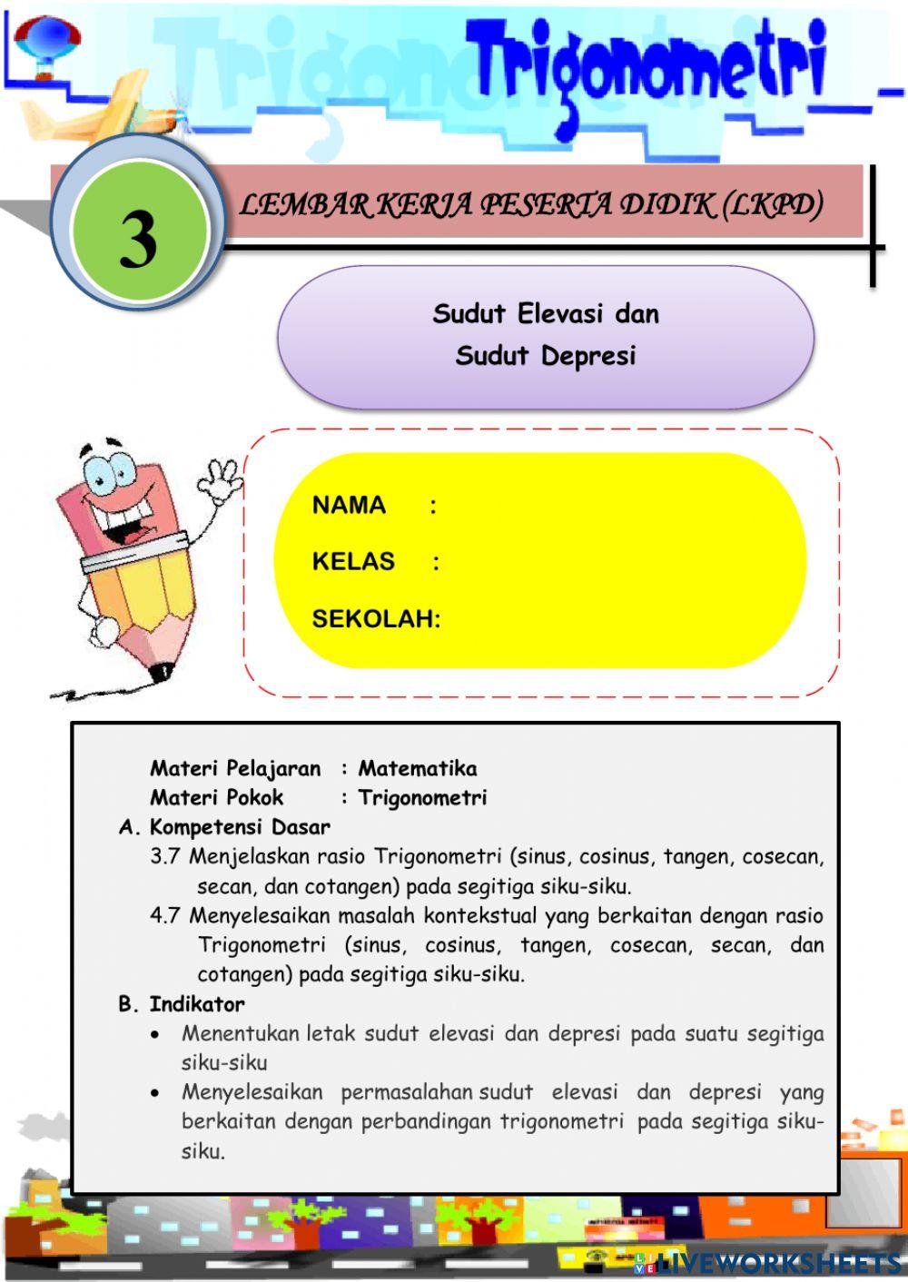 LKPD 3 Trigonometri (Sudut Elevasi dan Depresi)